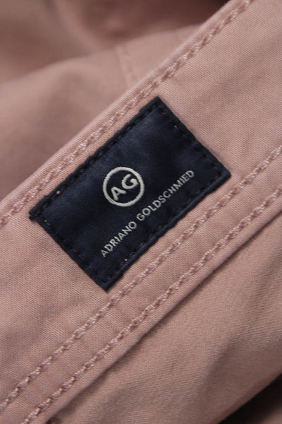 AG Adriano Goldschmied Mens Pink Chino Pants Cotton Button Size 36