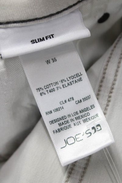 Joes Mens Slim Gray Jeans Cotton Blend Zip Fly Size 36