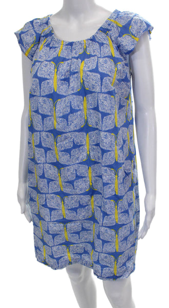 Lilly Pulitzer Womens Shift Dress Blue Animal Butterfly Scoop Neck Size S