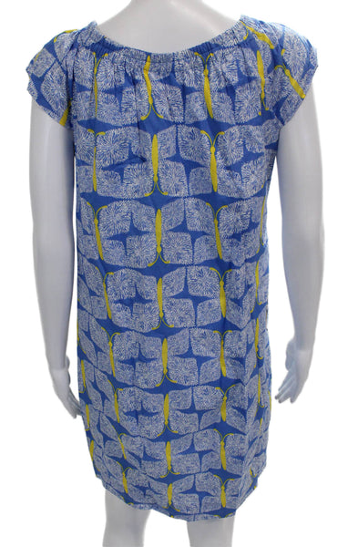 Lilly Pulitzer Womens Shift Dress Blue Animal Butterfly Scoop Neck Size S