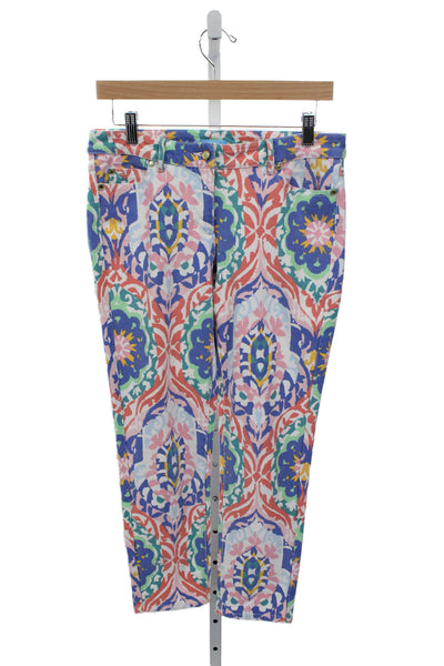 J. Mclaughlin Women Cropped Geometric Multicolor Cotton Jeans Size 4
