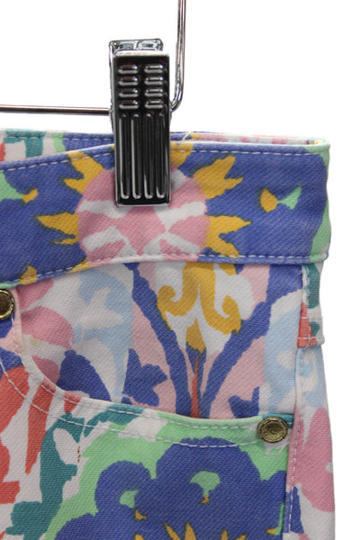 J. Mclaughlin Women Cropped Geometric Multicolor Cotton Jeans Size 4