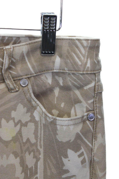 J. Mclaughlin Womens Ankle Pants Multicolor Floral Cotton High Rise Size 4
