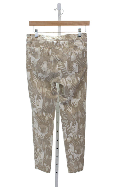 J. Mclaughlin Womens Ankle Pants Multicolor Floral Cotton High Rise Size 4