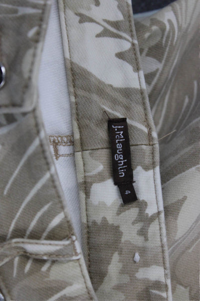 J. Mclaughlin Womens Ankle Pants Multicolor Floral Cotton High Rise Size 4