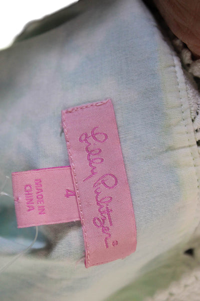 Lilly Pulitzer Womens Multicolor Cotton V-Neck Shift Dress 3/4 Sleeve Size 4