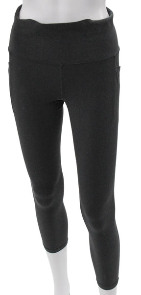 Athleta Womens Ankle Leggings Black Polyester Blend Solid Size M
