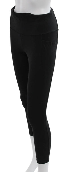 Athleta Womens Ankle Leggings Black Polyester Blend Solid Size M