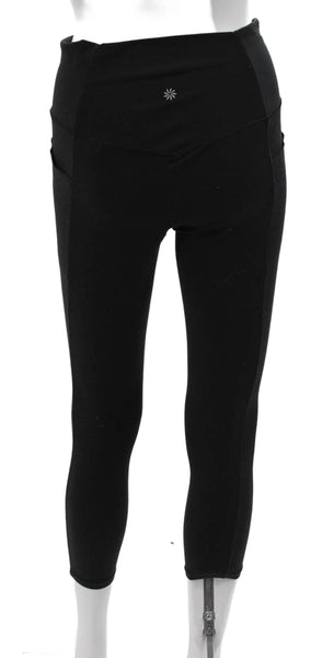 Athleta Womens Ankle Leggings Black Polyester Blend Solid Size M