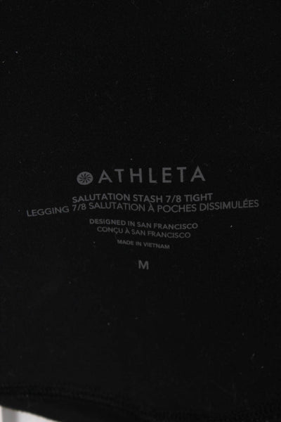Athleta Womens Ankle Leggings Black Polyester Blend Solid Size M