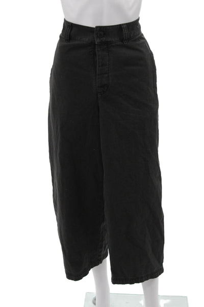 We The Free Womens Cropped Black Cotton Pants Size 4