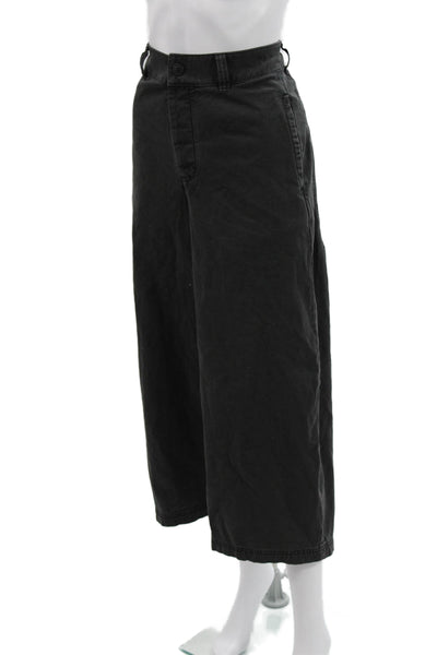 We The Free Womens Cropped Black Cotton Pants Size 4