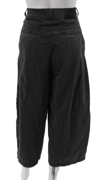 We The Free Womens Cropped Black Cotton Pants Size 4