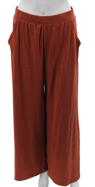 Free-est Women Orange Polyester Blend Sweatpants Petite Size S