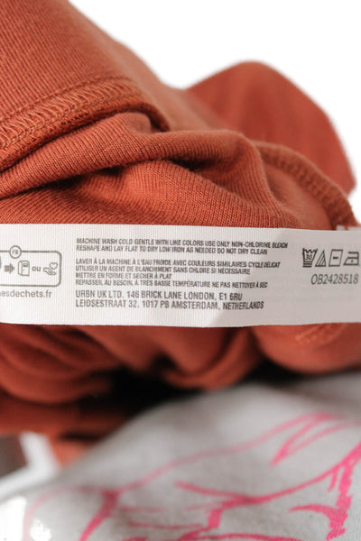 Free-est Women Orange Polyester Blend Sweatpants Petite Size S
