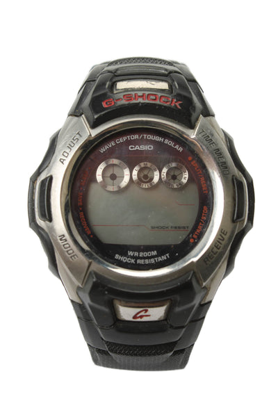 G Shock Mens Stainless Steel + Black Resin 2688 GW-500A Digital Solar Watch 46mm