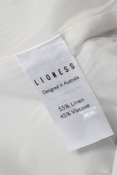 Lioness Women Ivory Linen Sweetheart Sleeveless Camisole Zip Size S