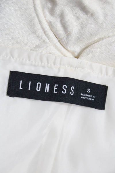 Lioness Women Ivory Linen Sweetheart Sleeveless Camisole Zip Size S