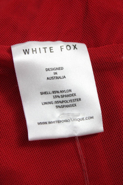 White Fox Womens Basic Sleeveless Square Neck Red Nylon Tank Size XS