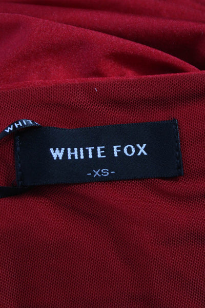 White Fox Womens Basic Sleeveless Square Neck Red Nylon Tank Size XS