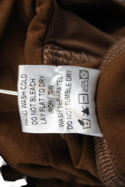 Superdown Women Corset Bustier Top Brown Asymmetrical Sleeveless Size XS