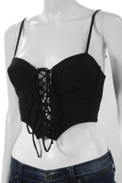 NBD Womens Corset Top Bustier Black Sweetheart Sleeveless Polyester Size XS