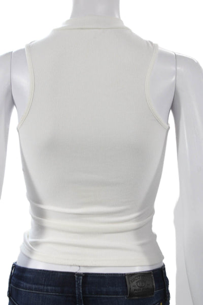 Superdown Womens Basic High Neck Sleeveless Tank White Size XS