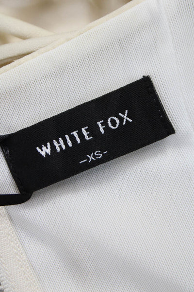 White Fox Women Ivory Lace Up Corset Top Sleeveless Square Neck Size XS