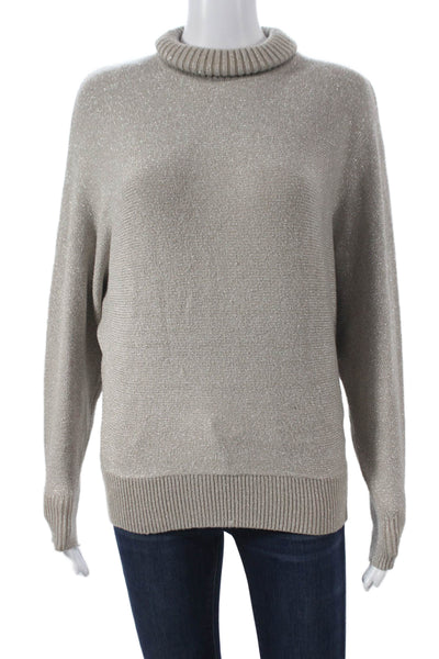 philosophy Womens Beige Polyester Turtleneck Pullover Long Sleeve Size S