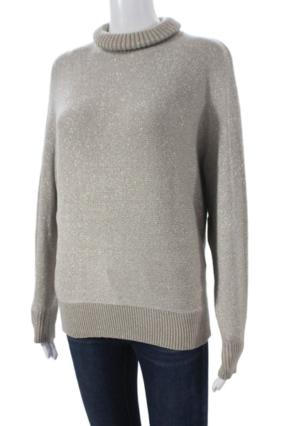 philosophy Womens Beige Polyester Turtleneck Pullover Long Sleeve Size S