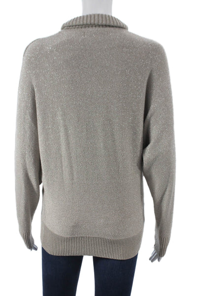 philosophy Womens Beige Polyester Turtleneck Pullover Long Sleeve Size S