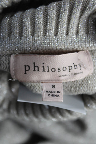 philosophy Womens Beige Polyester Turtleneck Pullover Long Sleeve Size S