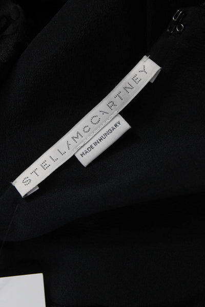 Stella McCartney Women Maxi Dress Black Sweetheart Neck Long Sleeve Zip Size M