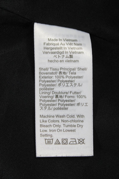 J Crew Womens Pleated Knee Length Black Polyester Skirt Zipper Size 4