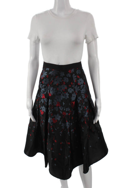 Brooks Brothers Womens A-Line Floral Black Polyester Skirt Size 4