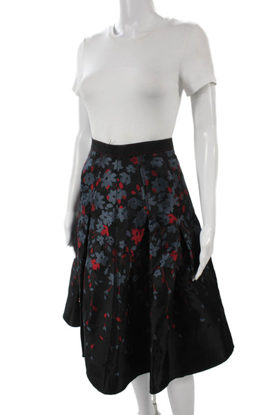 Brooks Brothers Womens A-Line Floral Black Polyester Skirt Size 4