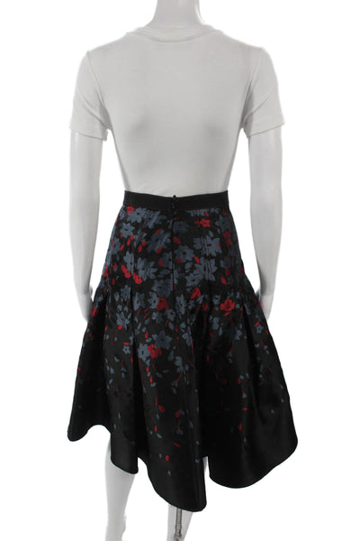 Brooks Brothers Womens A-Line Floral Black Polyester Skirt Size 4
