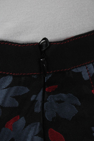Brooks Brothers Womens A-Line Floral Black Polyester Skirt Size 4