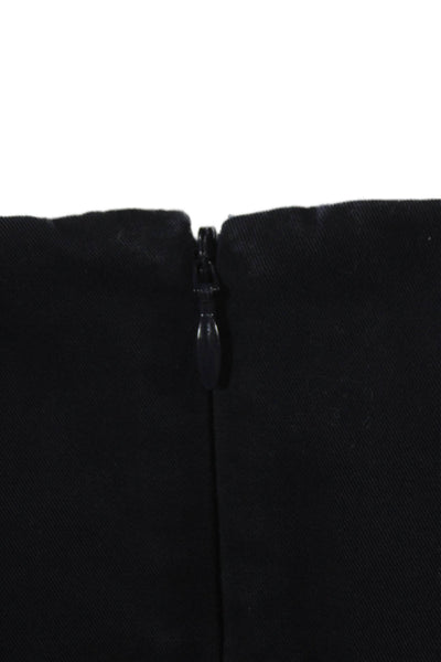 Marni Girls Shift Dress Black Cotton Sleeveless Square Neck Zip Short Size S