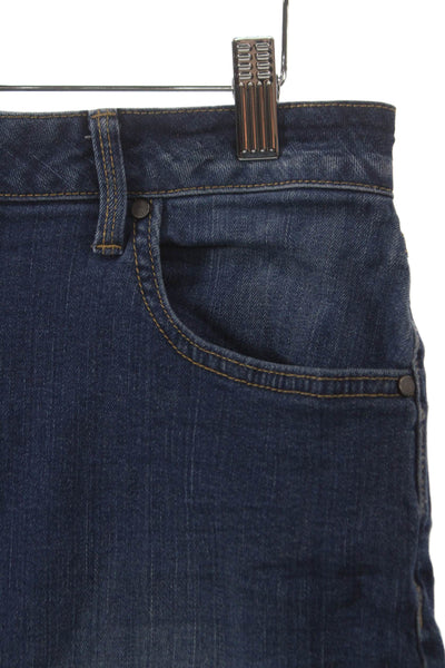 Calvin Klein Jeans Women Straight Pencil Blue Cotton Button Short Skirt Size 30