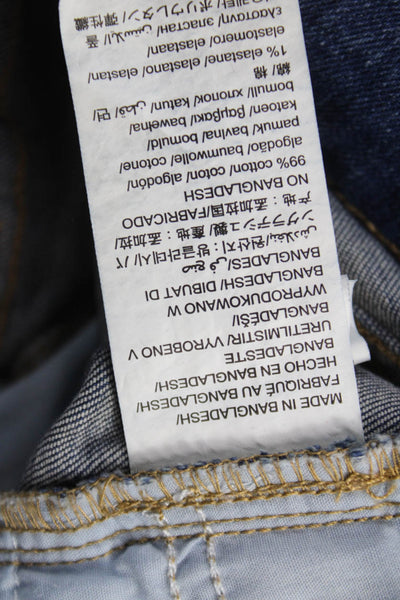 Calvin Klein Jeans Women Straight Pencil Blue Cotton Button Short Skirt Size 30