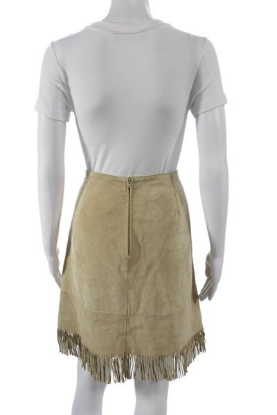 Cuir Zebra Womens Straight Pencil Leather Skirt Beige Size 16