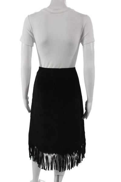 Margaret Godfrey Womens Leather Black Straight Pencil Skirt Zip Size 12