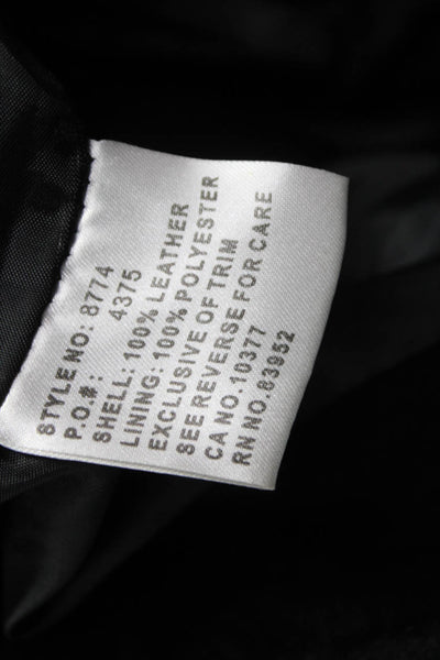 Margaret Godfrey Womens Leather Black Straight Pencil Skirt Zip Size 12