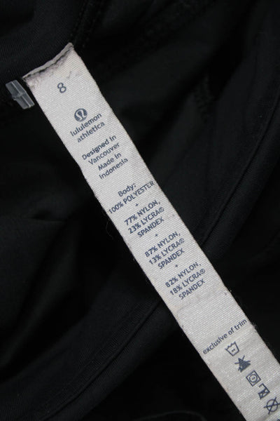 Lululemon Women Black Capri Pants Polyester Size 8