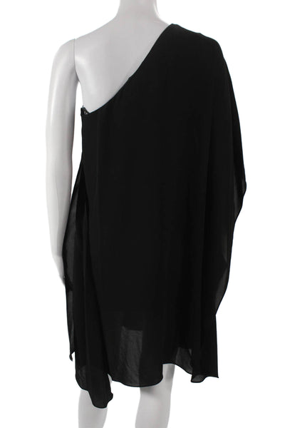 BCBG Max Azria Women Shift Dress Black One Shoulder Sleeveless Size XS