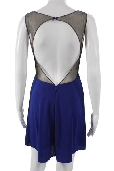 BCBG Max Azria Women Blue Sleeveless Sheath Dress Round Neck Size XS