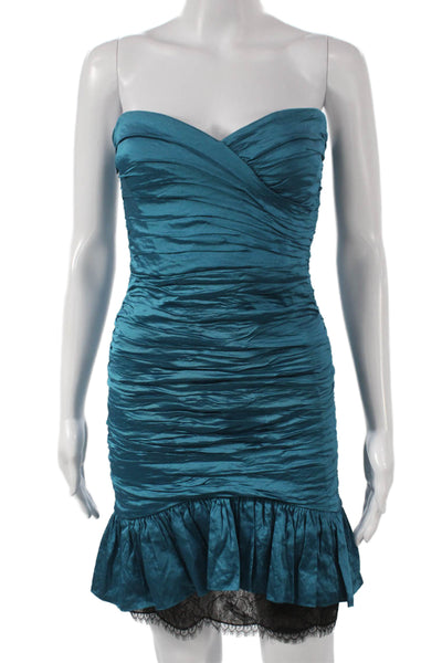 BCBG Max Azria Women Bodycon Blue Sweetheart Short Dress Size 6