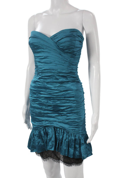 BCBG Max Azria Women Bodycon Blue Sweetheart Short Dress Size 6