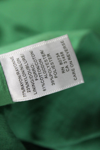 BCBG Max Azria Women Green Strapless Shift Dress Rayon Zip Sleeveless Size 4